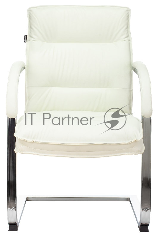 Кресло Бюрократ T-9927SL-LOW-V слоновая кость кожа низк.спин. полозья металл хром