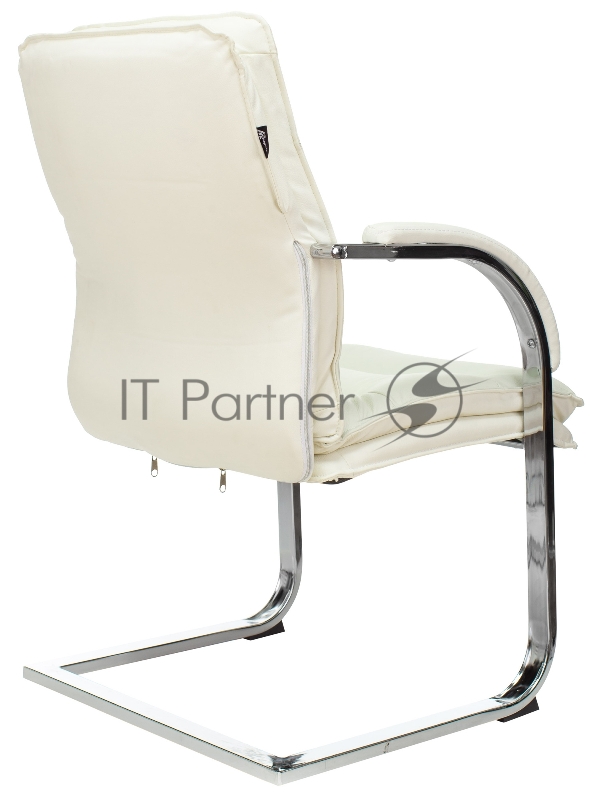 Кресло Бюрократ T-9927SL-LOW-V слоновая кость кожа низк.спин. полозья металл хром