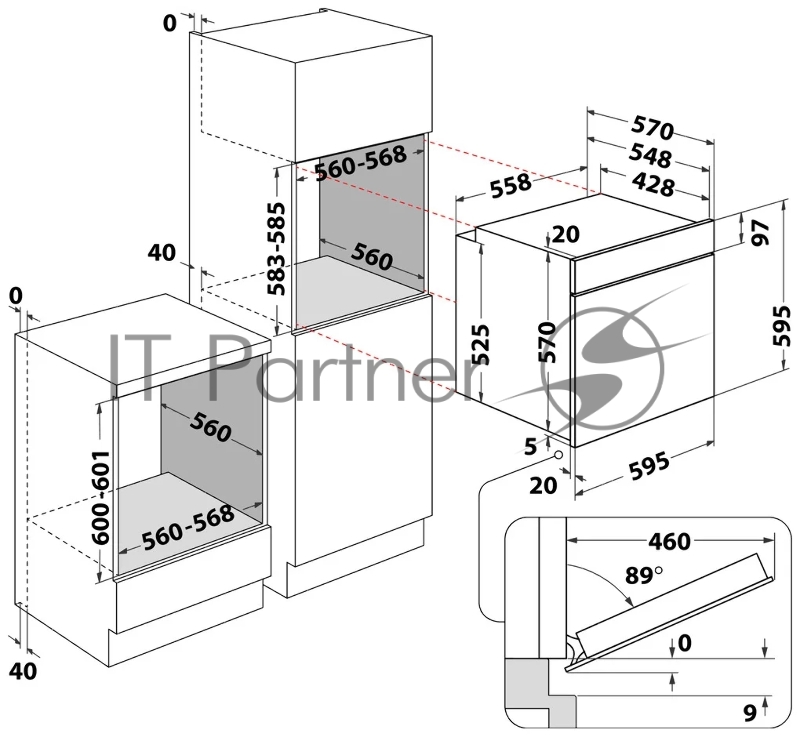 Духовой шкаф Электрический Hotpoint-Ariston FA4S 842 J IX HA нержавеющая сталь/черный