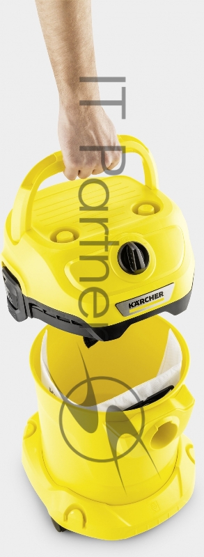 Строительный пылесос Karcher WD 2 Plus V-12/4/18 1000Вт (уборка: сухая/сбор воды) желтый