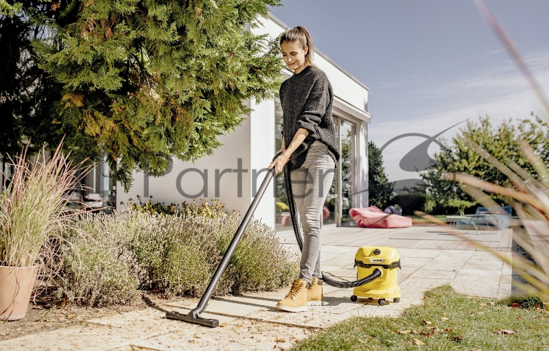 Строительный пылесос Karcher WD 2 Plus V-12/4/18 1000Вт (уборка: сухая/сбор воды) желтый