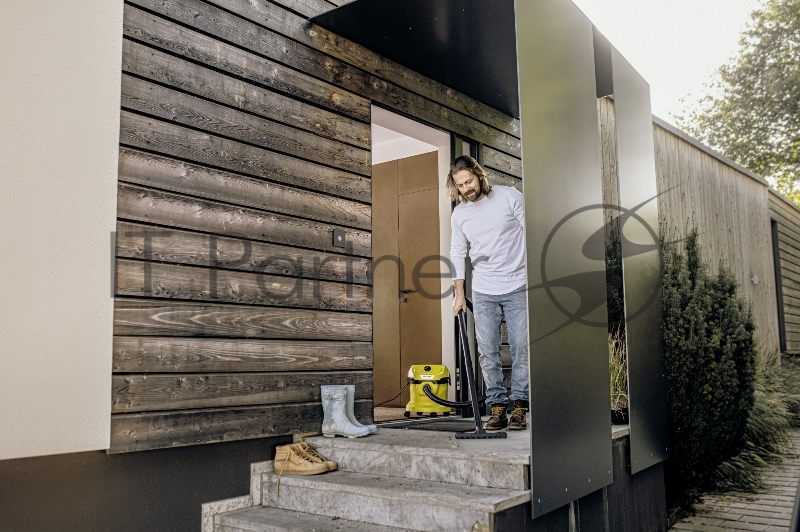 Строительный пылесос Karcher WD 2 Plus V-12/4/18 1000Вт (уборка: сухая/сбор воды) желтый