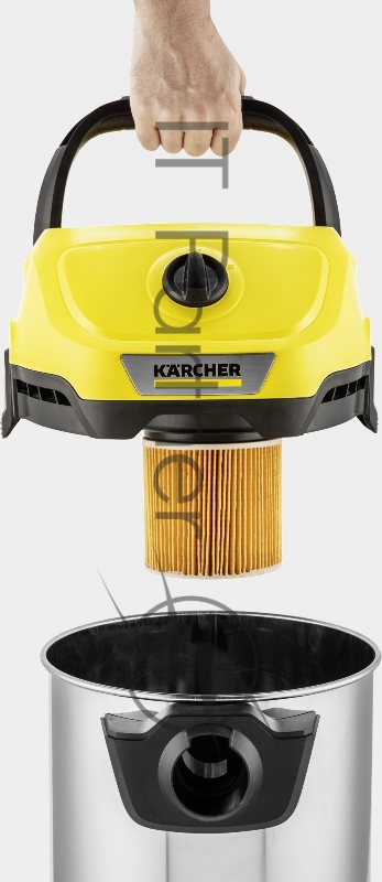 Строительный пылесос Karcher WD 3 S V-17/4/20 1000Вт (уборка: сухая/сбор воды) желтый