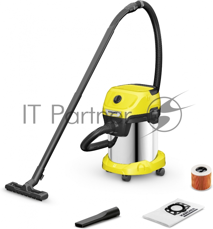 Строительный пылесос Karcher WD 3 S V-17/4/20 1000Вт (уборка: сухая/сбор воды) желтый