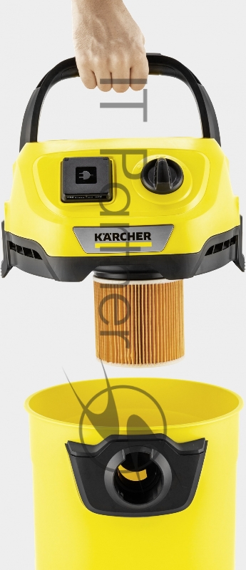Строительный пылесос Karcher WD 3 P V-17/4/20 1000Вт (уборка: сухая/сбор воды) желтый