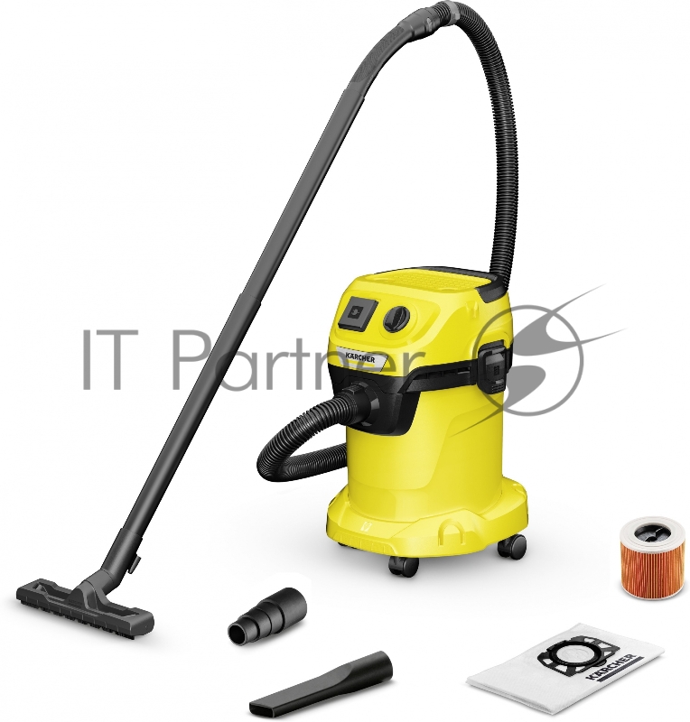 Строительный пылесос Karcher WD 3 P V-17/4/20 1000Вт (уборка: сухая/сбор воды) желтый