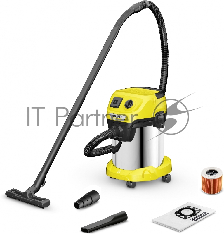 Строительный пылесос Karcher WD 3 P S V-17/4/20 1000Вт (уборка: сухая/сбор воды) желтый