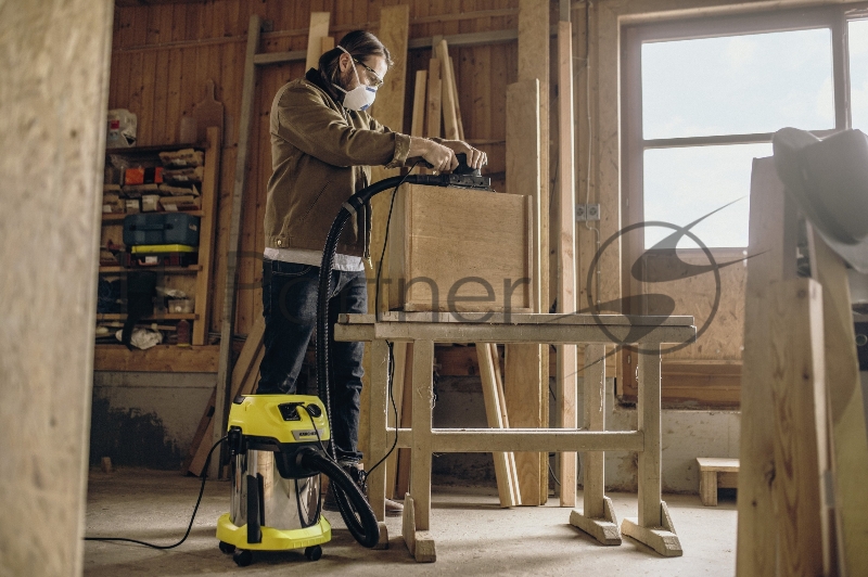 Строительный пылесос Karcher WD 3 P S V-17/4/20 1000Вт (уборка: сухая/сбор воды) желтый