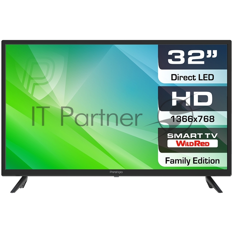 Телевизор Prestigio 32 PTV32SS06Z_CIS_BK (1366x768) TFT LED, 220cd/m2, USB, HDMI, CI+ slot, Optical, Multimedia player, DVB-T2/T/C/S2, 56W, MT6681, smart TV(1+8Gb) 2x8W speaker, black LED LCD TV