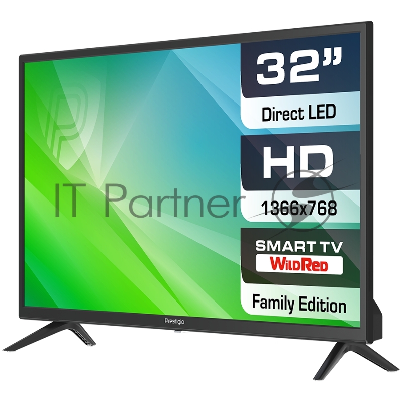 Телевизор Prestigio 32 PTV32SS06Z_CIS_BK (1366x768) TFT LED, 220cd/m2, USB, HDMI, CI+ slot, Optical, Multimedia player, DVB-T2/T/C/S2, 56W, MT6681, smart TV(1+8Gb) 2x8W speaker, black LED LCD TV