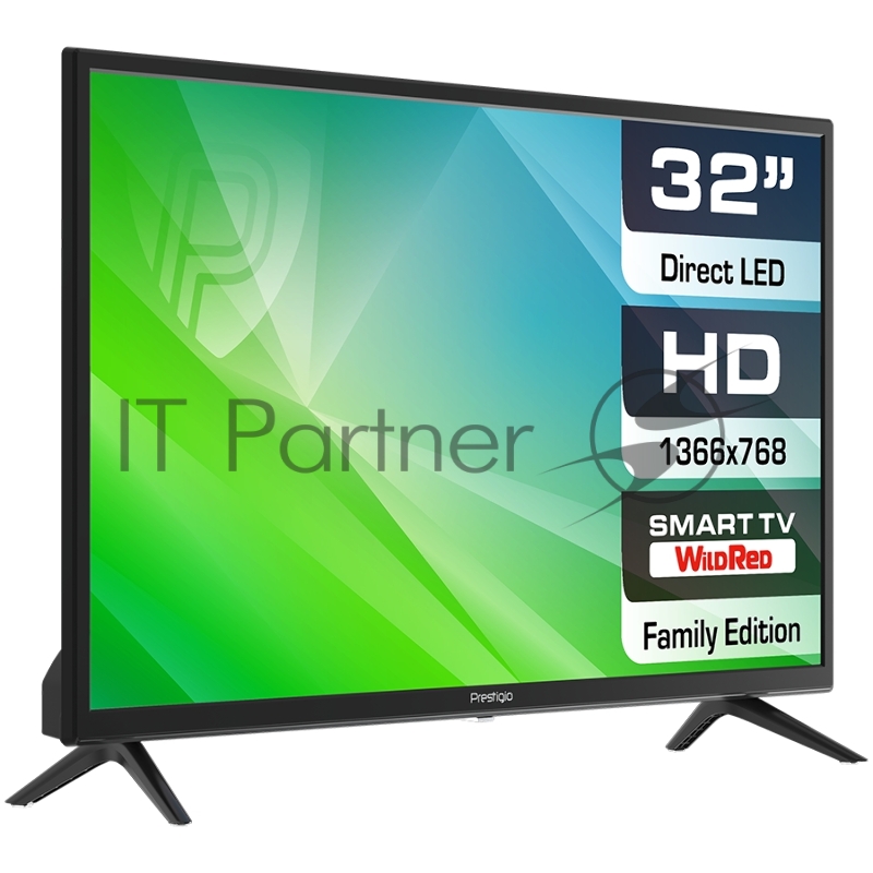 Телевизор Prestigio 32 PTV32SS06Z_CIS_BK (1366x768) TFT LED, 220cd/m2, USB, HDMI, CI+ slot, Optical, Multimedia player, DVB-T2/T/C/S2, 56W, MT6681, smart TV(1+8Gb) 2x8W speaker, black LED LCD TV