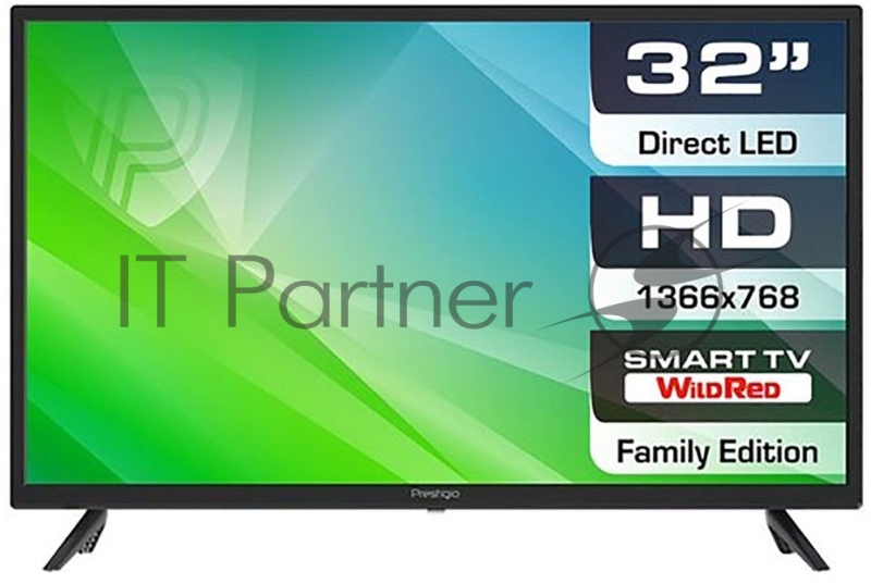 Телевизор LED Prestigio 32 PTV32SS06ZCISBK Top WR черный HD READY 50Hz DVB-T2 DVB-C DVB-S DVB-S2 USB WiFi Smart TV (RUS)