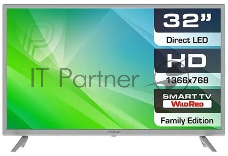 Телевизор LED Prestigio 32 PTV32SS06ZCISML Top WR серебристый HD READY 50Hz DVB-T2 DVB-C DVB-S DVB-S2 USB WiFi Smart TV (RUS)
