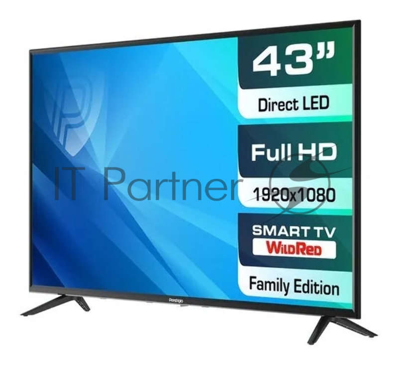 Телевизор LED Prestigio 43 PTV43SS06YCISBK Top WR черный FULL HD 50Hz DVB-T2 DVB-C DVB-S DVB-S2 USB WiFi Smart TV (RUS)