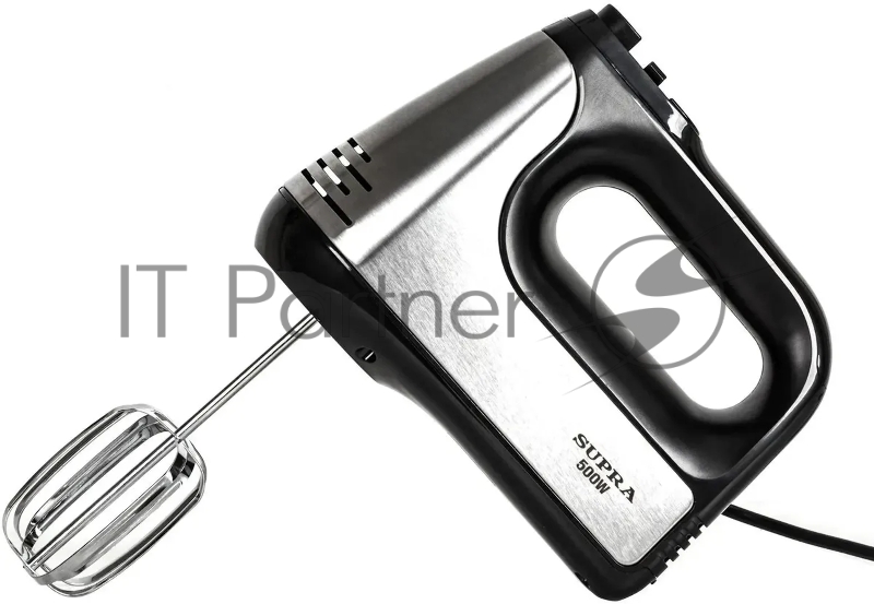 Миксер SUPRA MXS-591 (Мощность: 500 Вт, 6 скоростей, режим Турбо, насадки для взбивания яиц и крема, насадки для замеса тяжелого теста, корпус металл/пластик, цвет:черный)