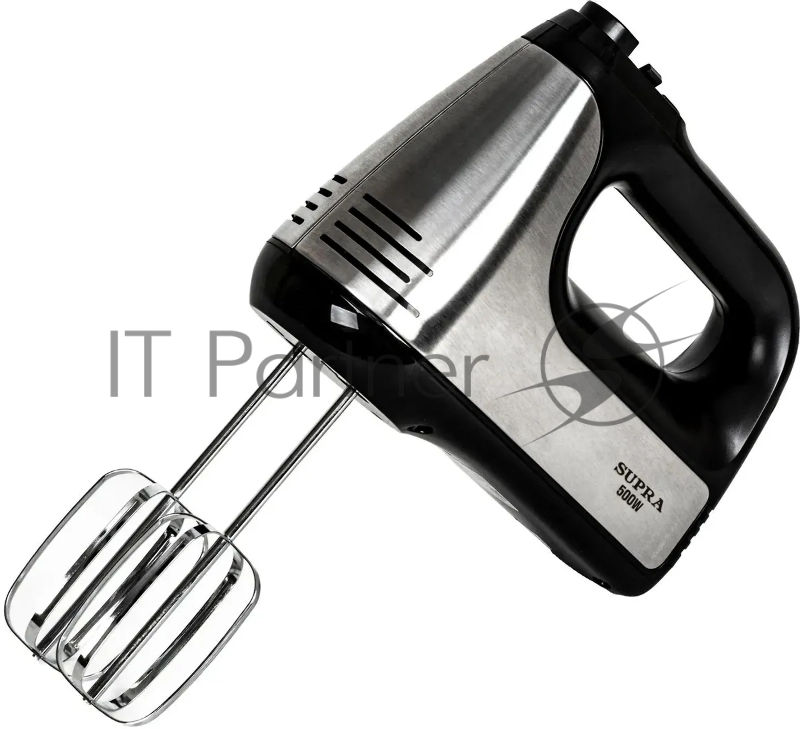 Миксер SUPRA MXS-591 (Мощность: 500 Вт, 6 скоростей, режим Турбо, насадки для взбивания яиц и крема, насадки для замеса тяжелого теста, корпус металл/пластик, цвет:черный)