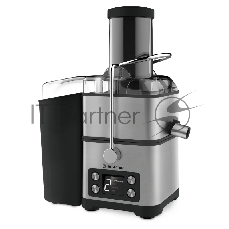 Соковыжималка BRAYER BR1704 центробежная, 800 Вт, 4 скор, LEDдисп,рез.для сока 1,1л, резер.мякот 2 л