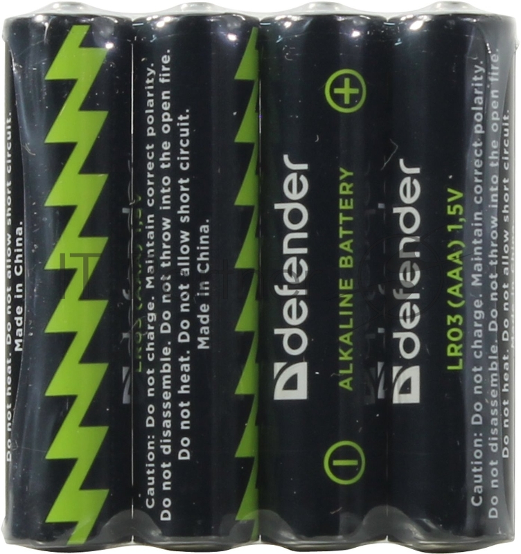 Батарейка алкалиновая Defender LR03-4F AAA, в пленке 4шт