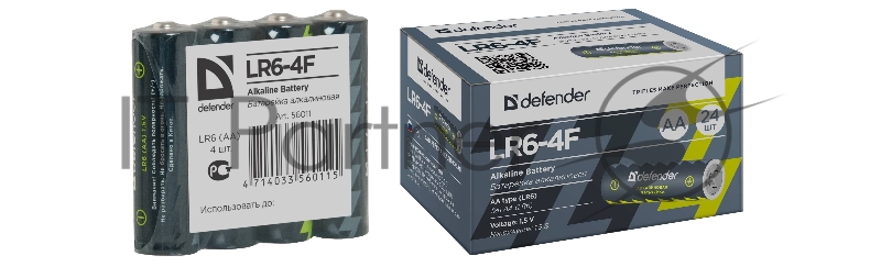 Батарейка алкалиновая LR6-4F AA, в пленке 4шт (цена за 1 шт.)