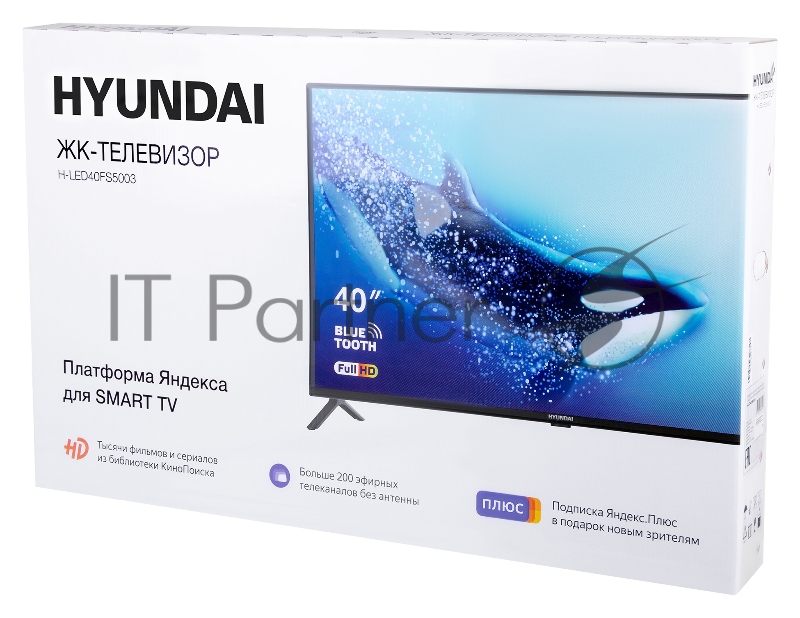 Телевизор LED Hyundai 40 H-LED40FS5003 Яндекс.ТВ черный FULL HD 60Hz DVB-T DVB-T2 DVB-C DVB-S DVB-S2 USB WiFi Smart TV (RUS)