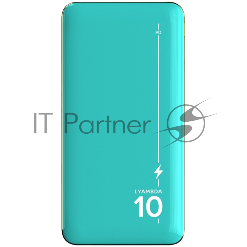 Внешний аккумулятор 10000 мАч Lyambda Power Delivery 20W + QC3.0 Slim LP305 Green