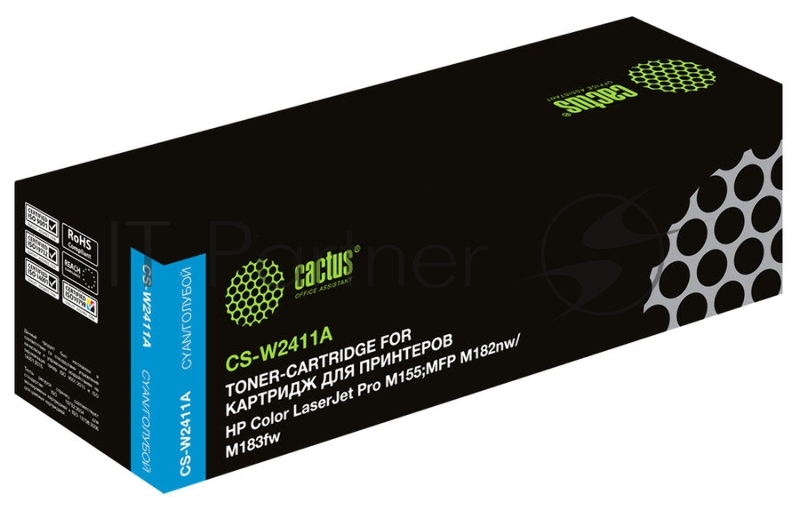 Картридж лазерный Cactus CS-W2411A голубой (850стр.) для HP Color LaserJet Pro M155MFP M182nw/M183fw