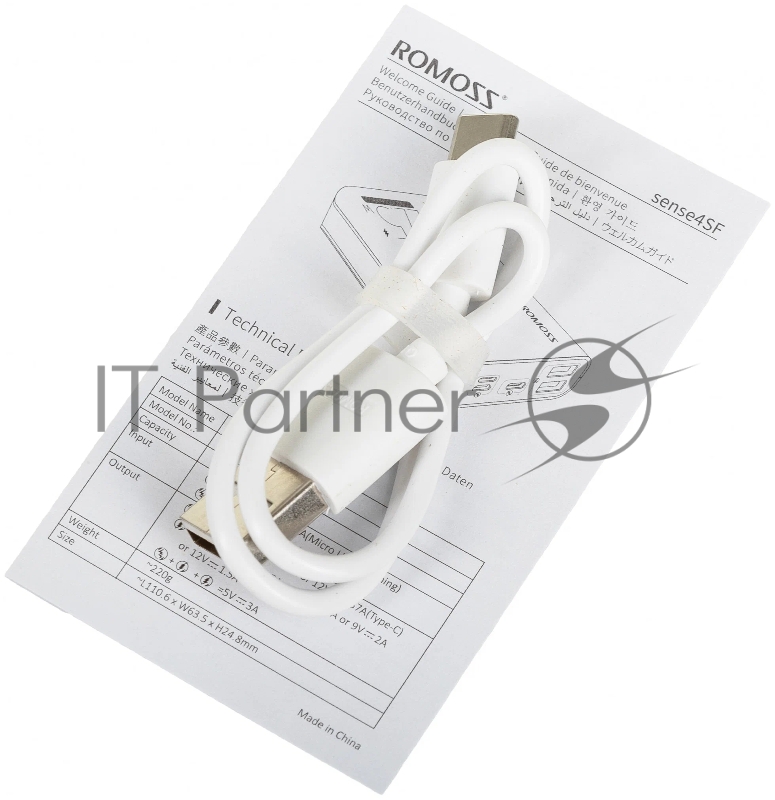 Мобильный аккумулятор Romoss Sense4SF 10000mAh 3A PD 4xUSB черный