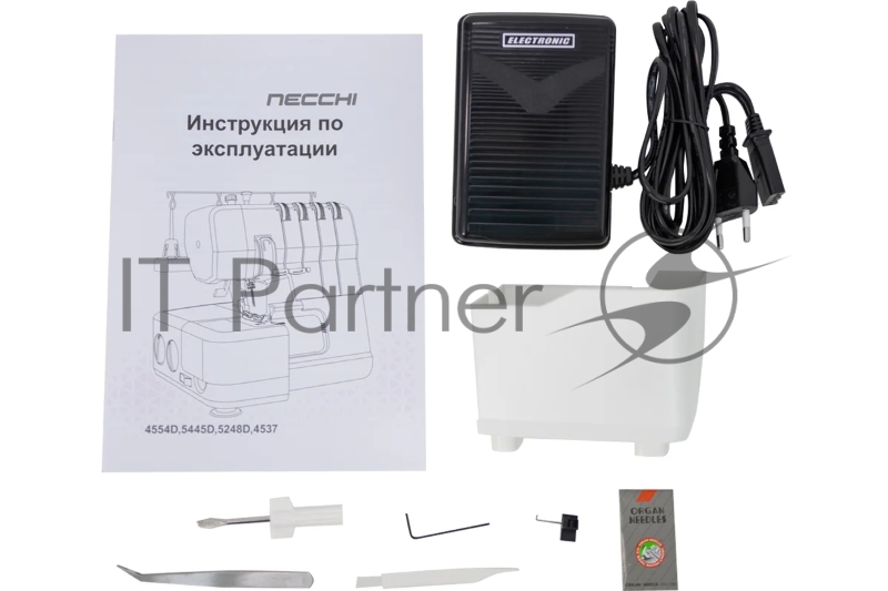 Оверлок Necchi 4537 2/3/4-х ниточный оверлок, LED подсветка, 12 видов швов, встроенный роликовый шов, встроенный дифференциал, свободный рукав, цветная система заправки, отключаемый верхний нож, металлическая станина¶Ширина шва 3 – 7мм, мах.длинна ст