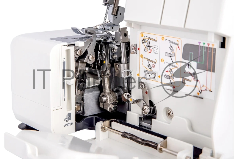 Оверлок Necchi 4537 2/3/4-х ниточный оверлок, LED подсветка, 12 видов швов, встроенный роликовый шов, встроенный дифференциал, свободный рукав, цветная система заправки, отключаемый верхний нож, металлическая станина¶Ширина шва 3 – 7мм, мах.длинна ст