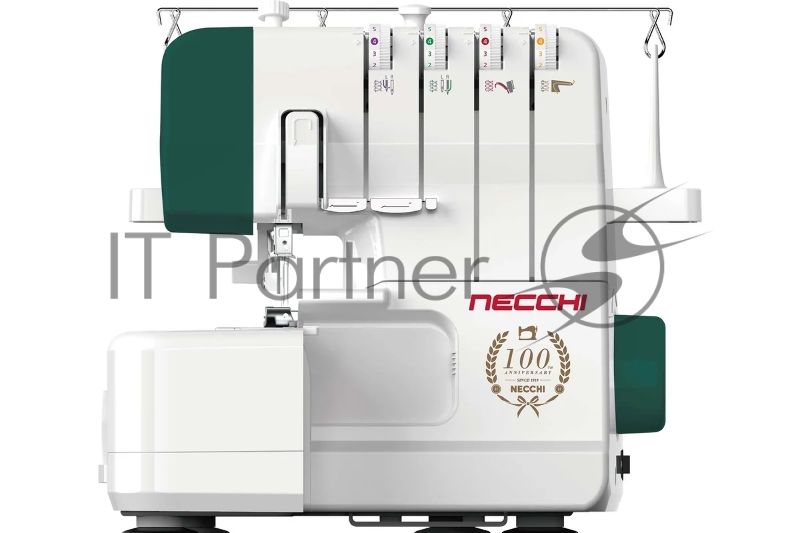 Оверлок Necchi 4537 2/3/4-х ниточный оверлок, LED подсветка, 12 видов швов, встроенный роликовый шов, встроенный дифференциал, свободный рукав, цветная система заправки, отключаемый верхний нож, металлическая станина¶Ширина шва 3 – 7мм, мах.длинна ст