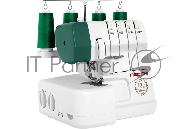 Оверлок Necchi 4537 2/3/4-х ниточный оверлок, LED подсветка, 12 видов швов, встроенный роликовый шов, встроенный дифференциал, свободный рукав, цветная система заправки, отключаемый верхний нож, металлическая станина¶Ширина шва 3 – 7мм, мах.длинна ст