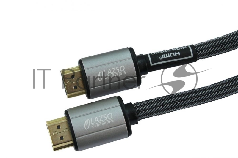 Кабель видео LAZSO WH-111-B HDMI (m)/HDMI (m) 3м. Позолоченные контакты черный