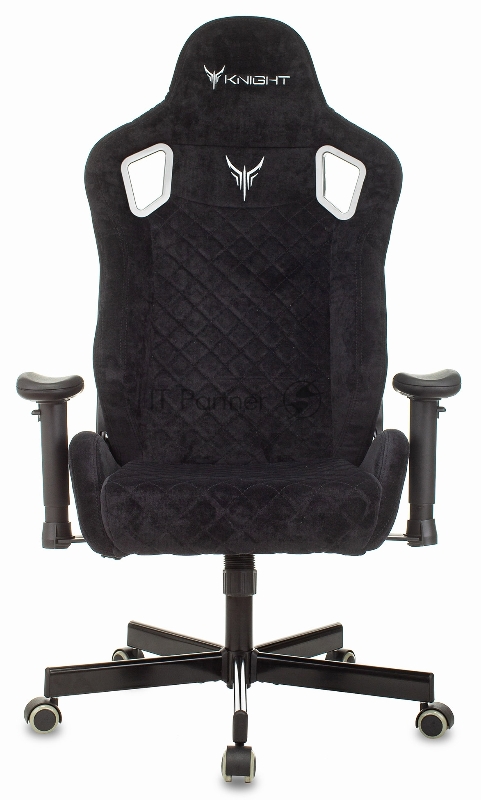 Кресло игровое Knight Outrider черный Light-20 с подголов. крестовина металл