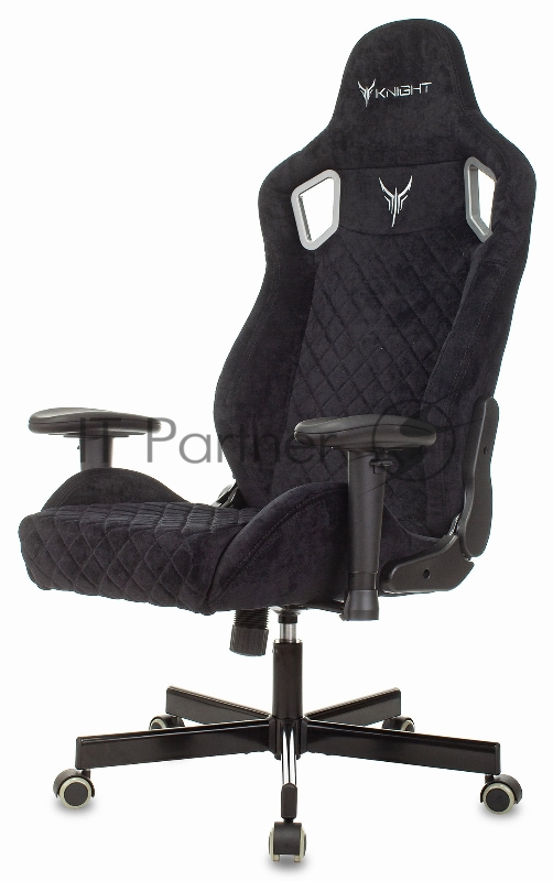Кресло игровое Knight Outrider черный Light-20 с подголов. крестовина металл