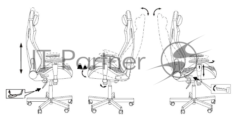 Кресло игровое Knight Outrider черный Light-20 с подголов. крестовина металл