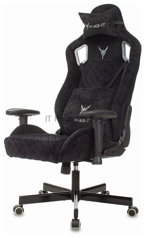 Кресло игровое Knight Outrider черный Light-20 с подголов. крестовина металл