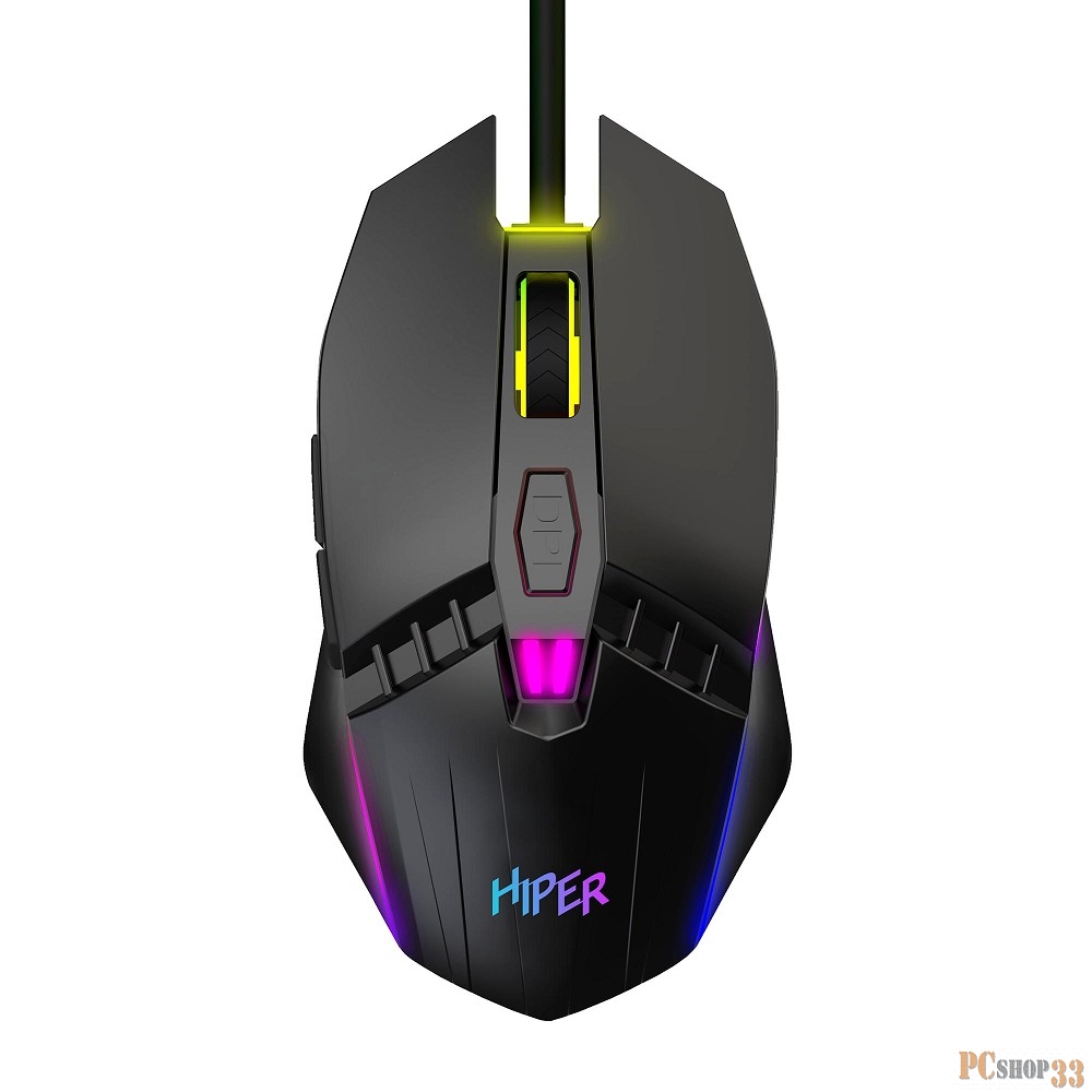 Мышь Gaming Mouse HIPER MX-R100 Black (6D, 3600DPI, 1.5m cable, USB)
