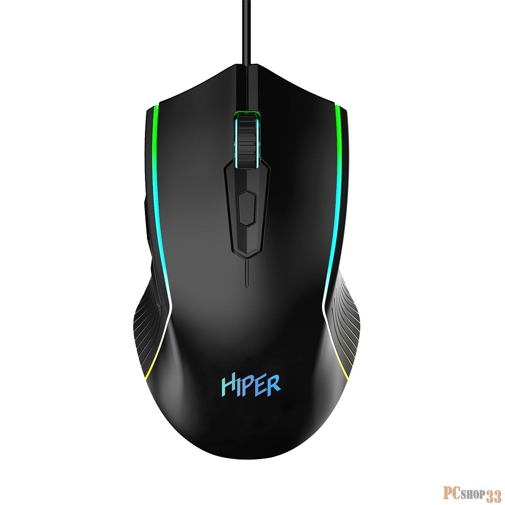 Мышь Gaming Mouse HIPER MX-R400 Black (7D, 7200DPI, 1.5m cable, USB)