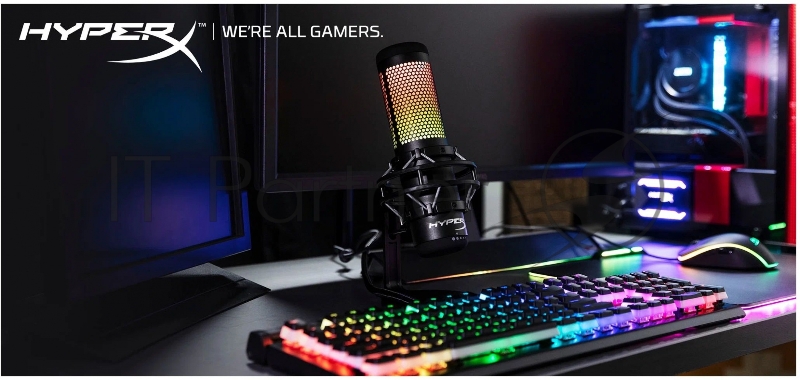 Микрофон проводной HyperX QuadCast S 3м черный