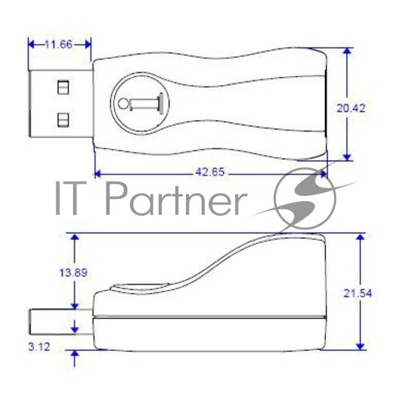 Адаптер DS9490R синий RJ-11 (m)-USB (m)