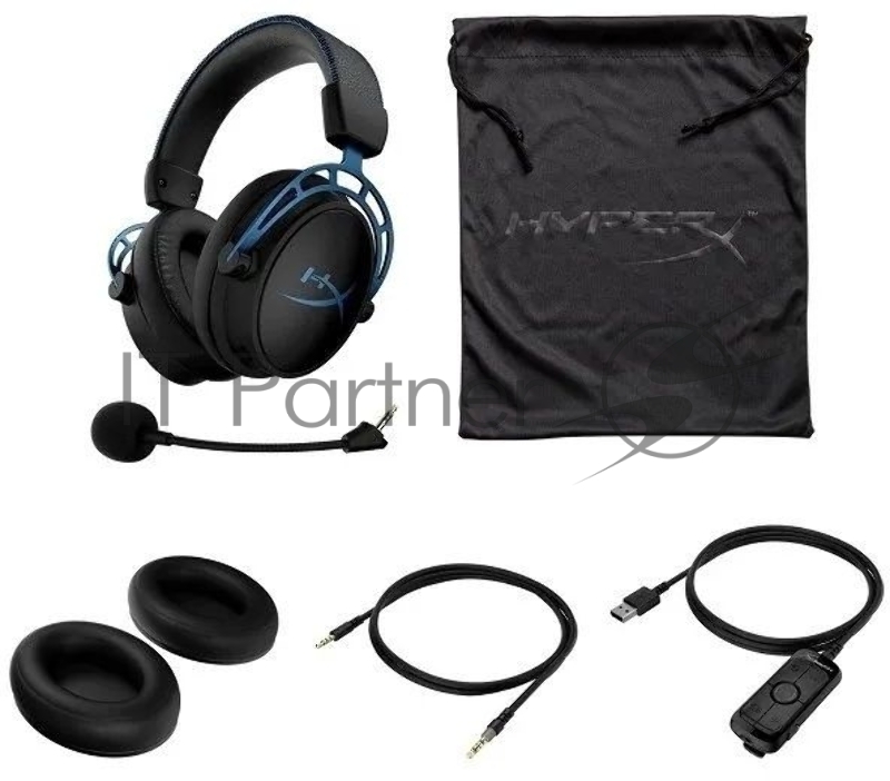 Наушники с микрофоном HyperX Cloud Alpha S черный/голубой 1м мониторные оголовье (4P5L3AA)