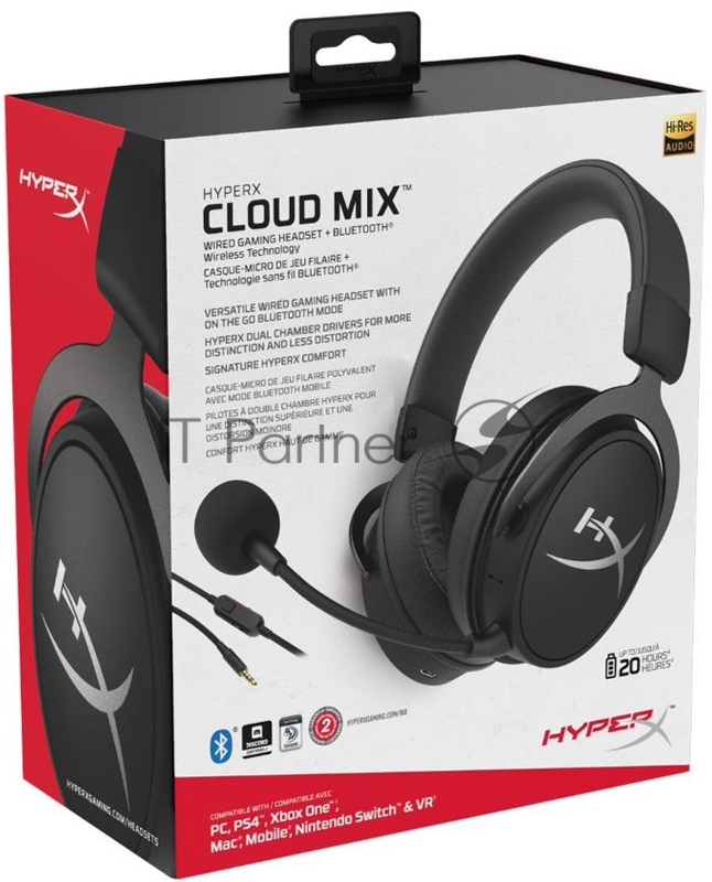 Наушники с микрофоном HyperX Cloud MIX Wired черный 2м мониторные BT оголовье (4P5K9AA)