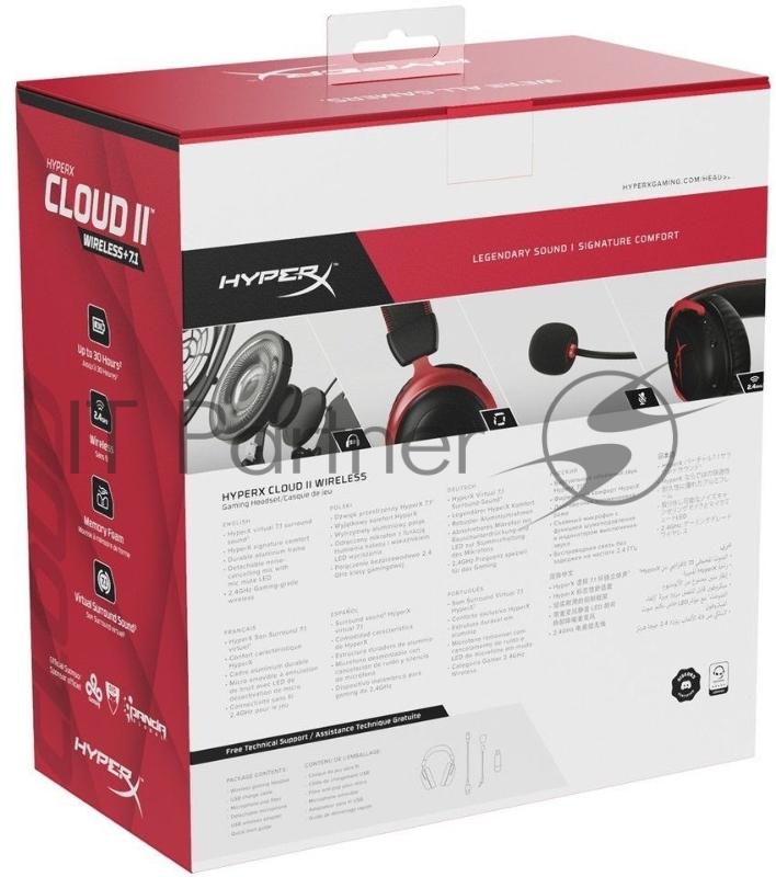 Наушники с микрофоном HyperX Cloud II черный/красный накладные Radio оголовье (4P5K4AA)