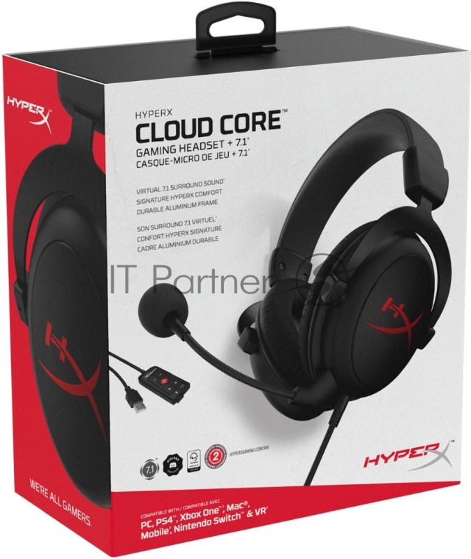 Наушники с микрофоном HyperX Cloud Stinger Core черный/красный 2м мониторные оголовье (HX-HSCC-2-BK/WW)