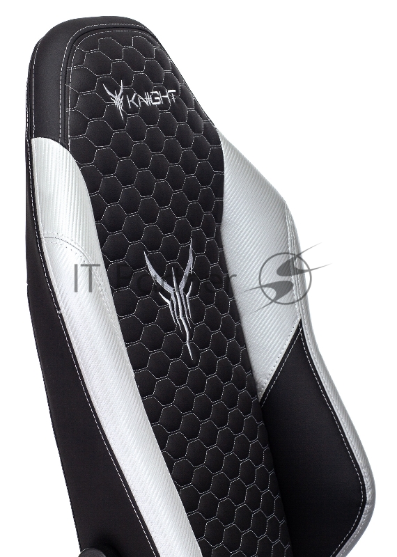 Кресло игровое Knight Neon черный/серебряный соты эко.кожа с подголов. крестовина металл