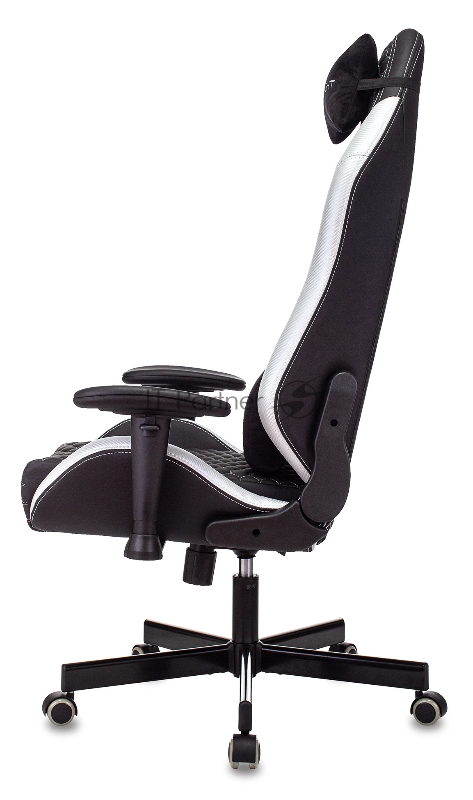 Кресло игровое Knight Neon черный/серебряный соты эко.кожа с подголов. крестовина металл