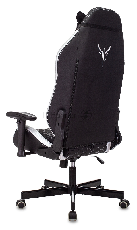 Кресло игровое Knight Neon черный/серебряный соты эко.кожа с подголов. крестовина металл