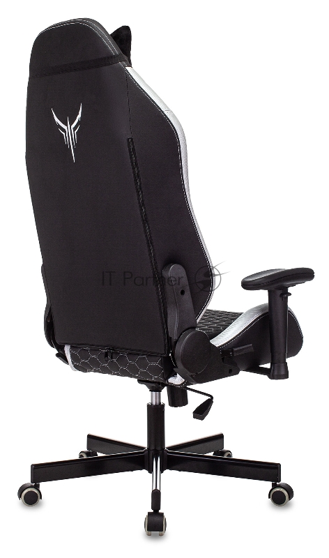 Кресло игровое Knight Neon черный/серебряный соты эко.кожа с подголов. крестовина металл