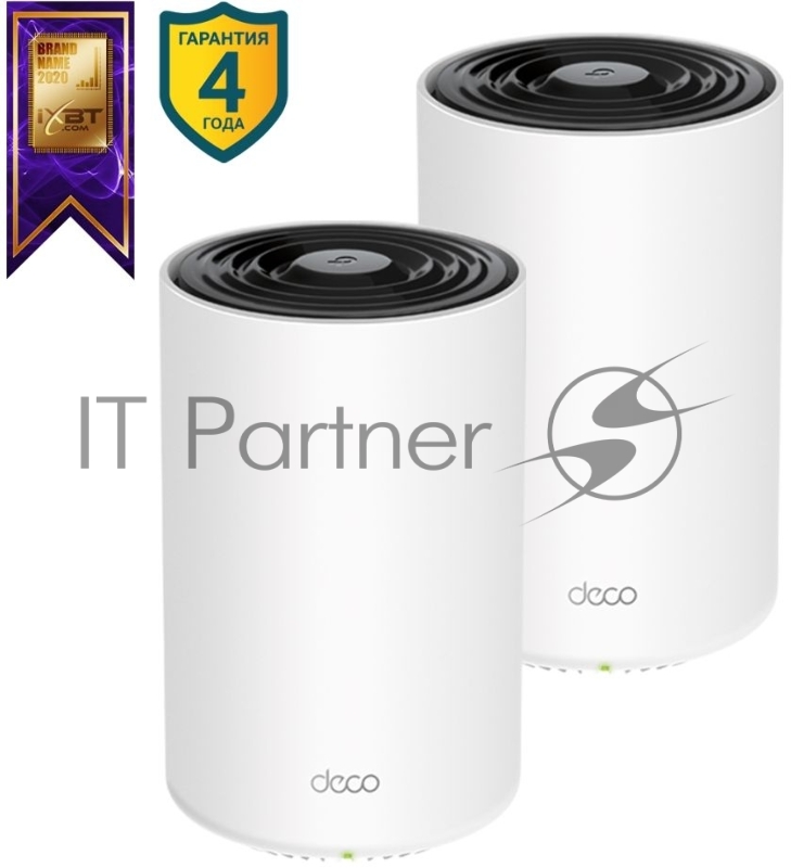 AX3600 Whole Home Mesh Wi-Fi 6 System (Tri-Band), 2 unitsSPEED: 574 Mbps at 2.4 GHz + 1802 Mbps at 5 GHz-1 +1201 Mbps at 5 GHz-2SPEC: 5× Internal Antennas, 2× Gigabit Ports (WAN/LAN auto-sensing), Broadcom 1.5 GHz Quad-core CPUFEATURE: Deco App,