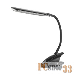 Настольные светильники ЭРА Б0016272 Настольный светодиодный светильник NLED-445-7W-BK черный {на прищепке, цвет. температура 3000К}
